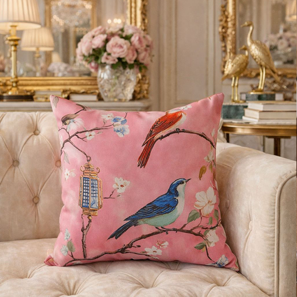 Blush Garden Throw Pillow