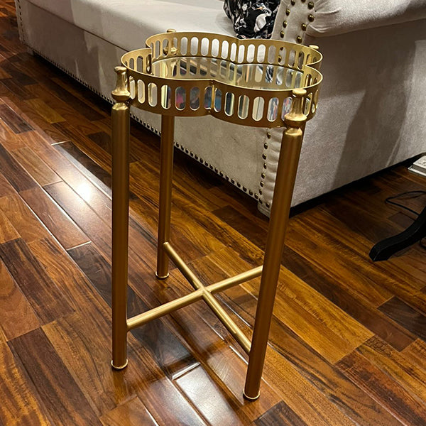 Mirror End Table Black