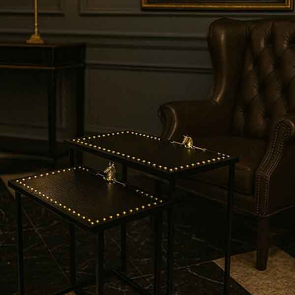 Polo rectangular Nest of Table (Black)