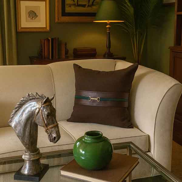 Stable Style Throw Pillow (Green Belt)