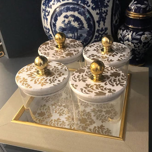Baroque Jars Ivory (Set of 4)