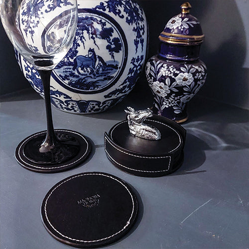 Equestrian Coaster Round Set Black