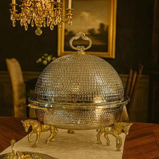 Equestrian Brass Serve Dish