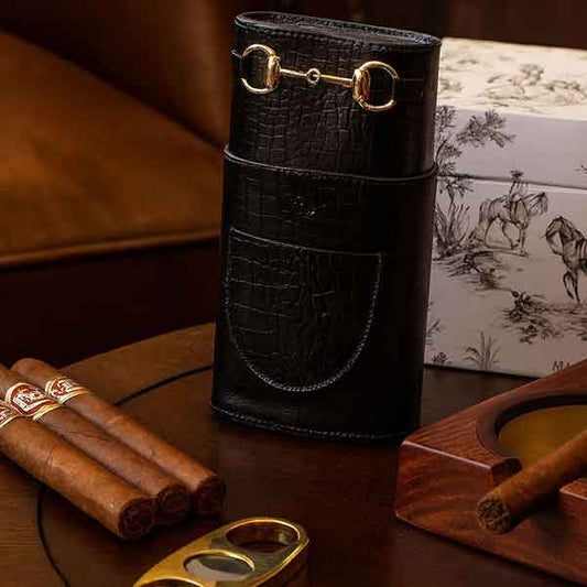 Horse-bit Cigar Case (Black)