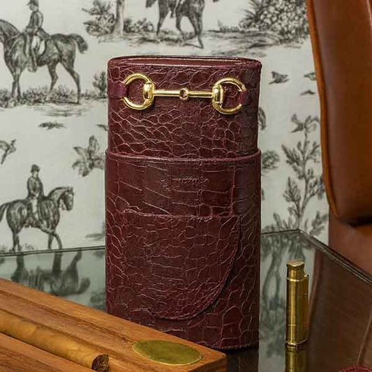 Horse-bit Cigar Case (Maroon)