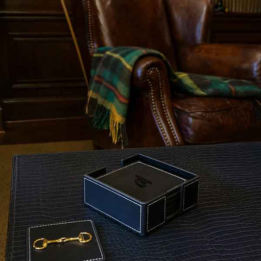 Horse-bit Coaster Square Set (Black)