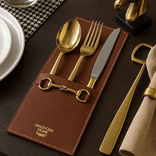 Horse-bit Silverware Sleeve (Tan)