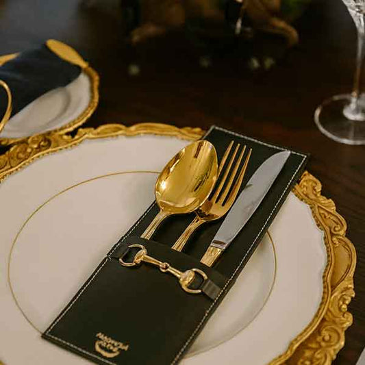 Horse-bit Silverware Sleeve (Black)