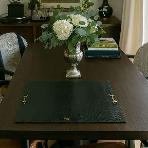 Horse-bit Leather Table Mats (Black)
