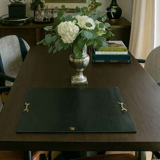 Horse-bit Leather Table Mats (Black)