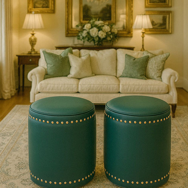 Hunter Green Ottoman