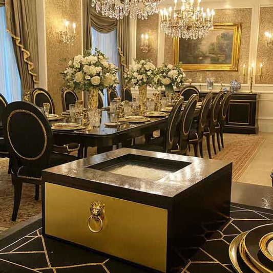 Lion Cutlery Chest (Black & Gold)