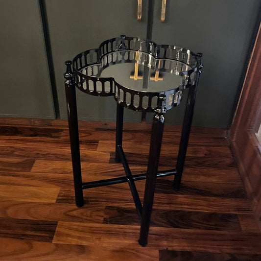 Mirror End Table Black
