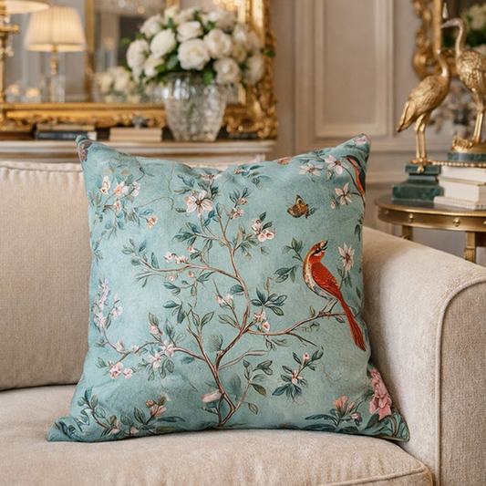 Oriental Garden Throw Pillow