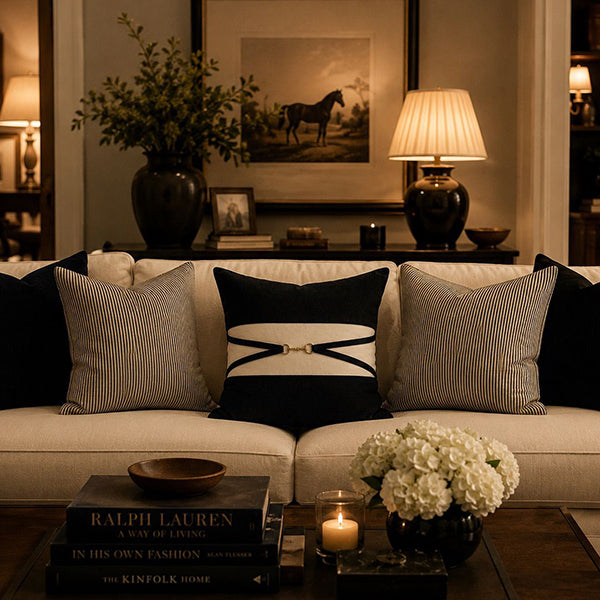 Polo House Throw pillow (Black)