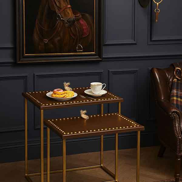 Polo rectangular Nest of Table (Tan)