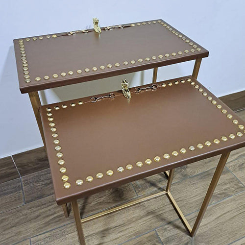Polo rectangular Nest of Table (Tan)