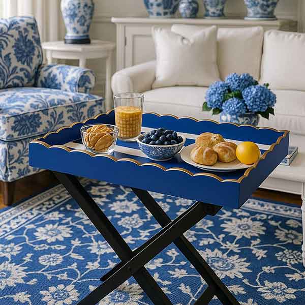 Scallop Butlers Trays (Blue & White)