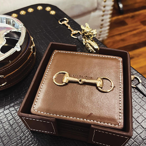 Equestrian Coaster Square Set Black
