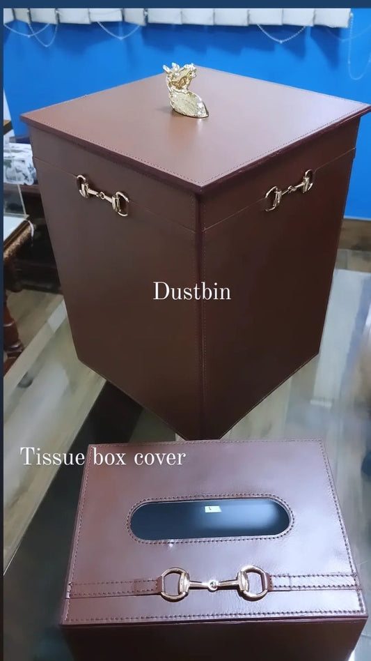Tan Equestrian Dustbin
