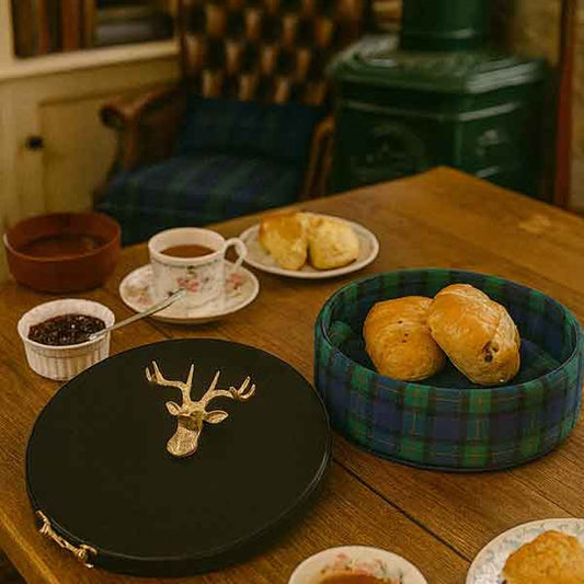 Tartan Stag Bread Basket