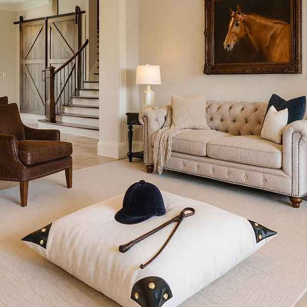 Faux Studded Floor Pillow (White)
