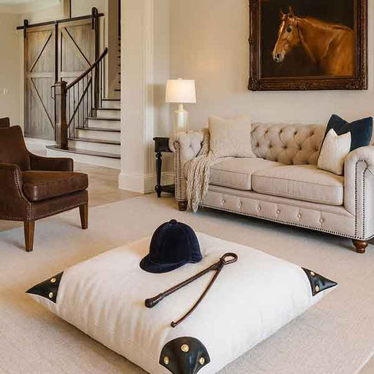 Faux Studded Floor Pillow (White)