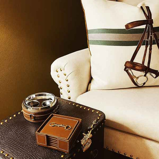 Horse-bit Coaster Square Set (Tan)