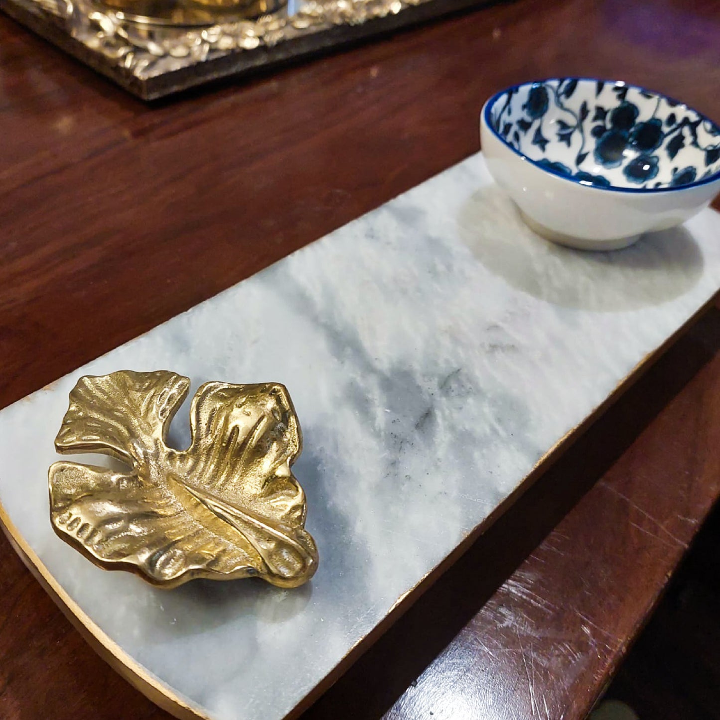 Marble Leaf Platter